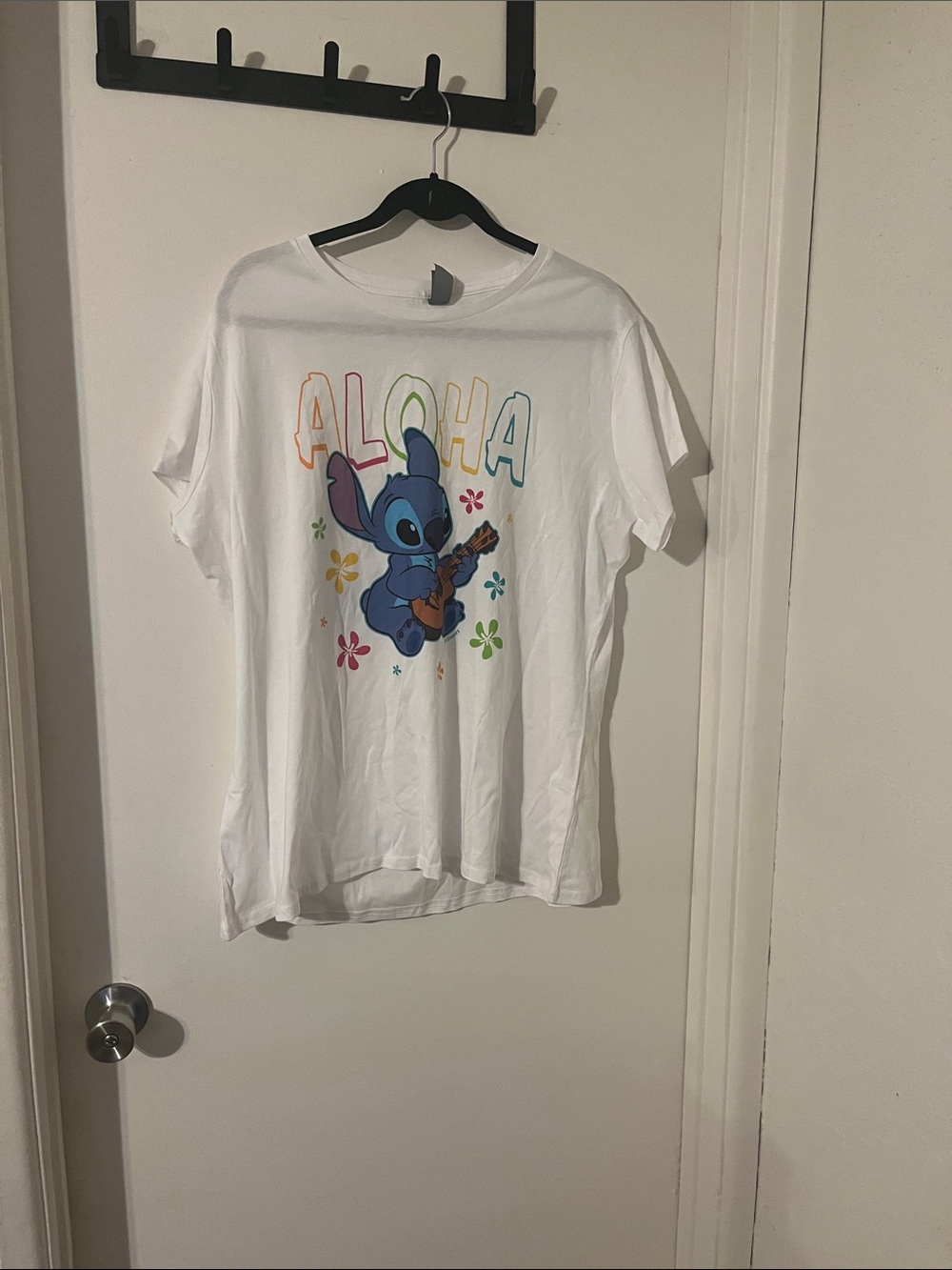 Ladies Aloha Stitch Graphic Tee - White